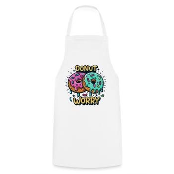 Inquiétude beignet - Tablier de cuisine - blanc - Devant - AI Model Male 185 dark (185cm)