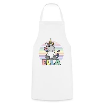 Ella Unicorn Name - Cooking Apron - white - Front - AI Model Male 185 dark (185cm)