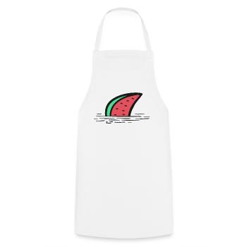 Aileron de requin pastèque - Tablier de cuisine - blanc - Devant - AI Model Male 185 dark (185cm)