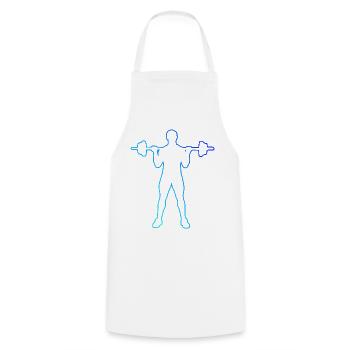 Weightlifting, Fitness, Strength Training, Cardio - Cooking Apron - white - Front - AI Model Male 185 dark (185cm)