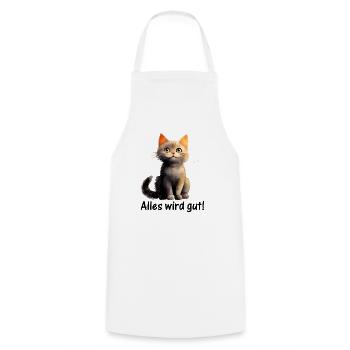 Tout ira bien ! ♥ EmotiCatz - Tablier de cuisine - blanc - Devant - AI Model Male 185 dark (185cm)