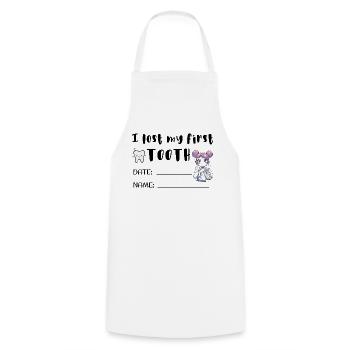 J’ai perdu le nom de mon certificat de première dent - Tablier de cuisine - blanc - Devant - AI Model Male 185 dark (185cm)