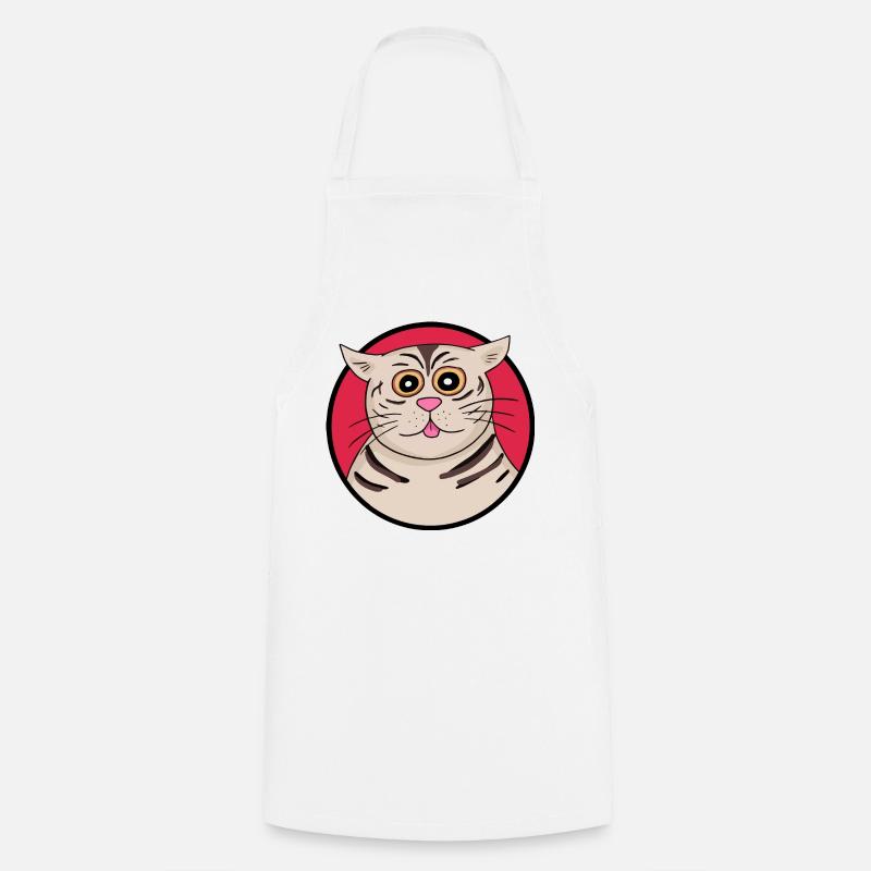 Strange cat - Cooking Apron - white