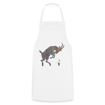 goat with snowdrop e 49 - Cooking Apron - white - Front - AI Model Male 185 dark (185cm)