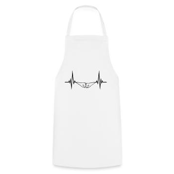 Pulse Heartbeat 2 Bro Fist Fists Friends Team - Cooking Apron - white - Front - AI Model Male 185 dark (185cm)