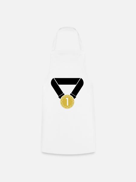 1. Platz Medaille - Kochschürze - Weiß