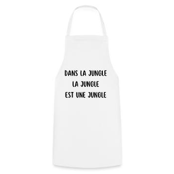 dans la jungle la jungle est une jungle - Tablier de cuisine - blanc - Devant - AI Model Male 185 dark (185cm)