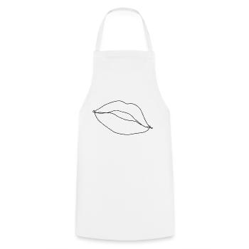 Kussmund Drawing - Cooking Apron - white - Front - AI Model Male 185 dark (185cm)