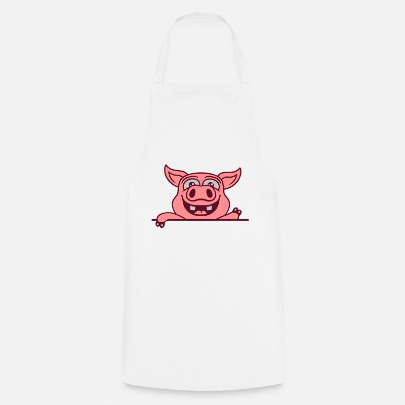 Stable pig waves friendly - Cooking Apron - white