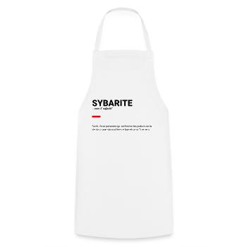 Sybarite définition - Tablier de cuisine - blanc - Devant - AI Model Male 185 dark (185cm)