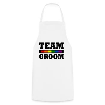 Team groom - Cooking Apron - white - Front - AI Model Male 185 dark (185cm)