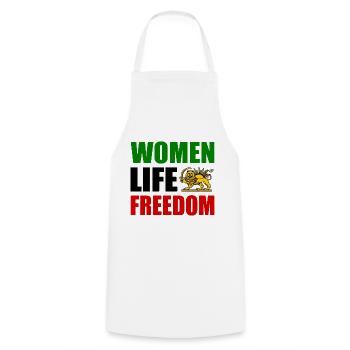 Women life freedom - Tablier de cuisine - blanc - Devant - AI Model Male 185 dark (185cm)
