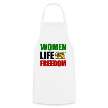 Women life freedom - Kochschürze - Weiß - Vorne - AI Model Male 185 dark (185cm)