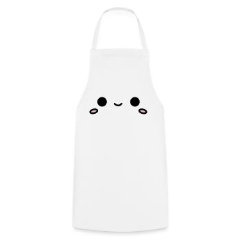 Kawaii Face: Cute Eyes & Smile Design - Cooking Apron - white - Front - AI Model Male 185 dark (185cm)