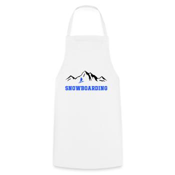 Snowboarding - Kochschürze - Weiß - Vorne - AI Model Male 185 dark (185cm)