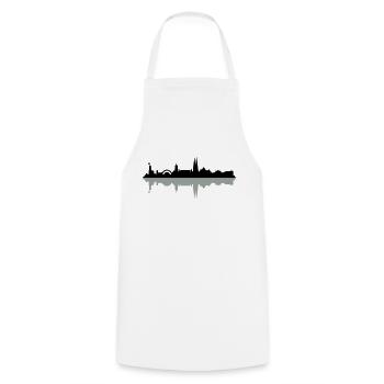 Skyline Bielefeld - Kochschürze - Weiß - Vorne - AI Model Male 185 dark (185cm)