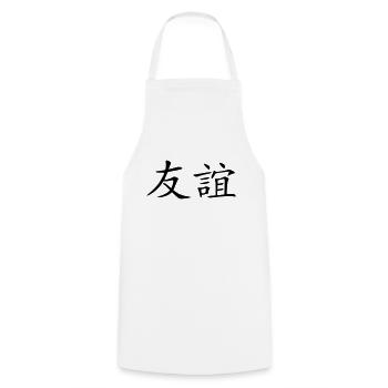 amitié - Tablier de cuisine - blanc - Devant - AI Model Male 185 dark (185cm)