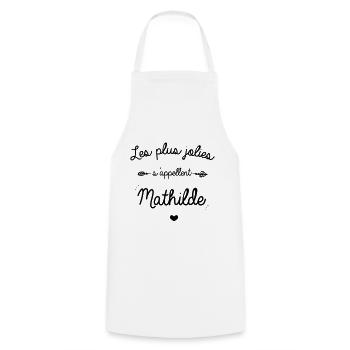 Les plus jolies prenoms mathilde - Tablier de cuisine - blanc - Devant - AI Model Male 185 dark (185cm)