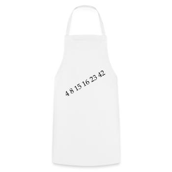 4 8 15 16 23 42 - Cooking Apron - white - Front - AI Model Male 185 dark (185cm)
