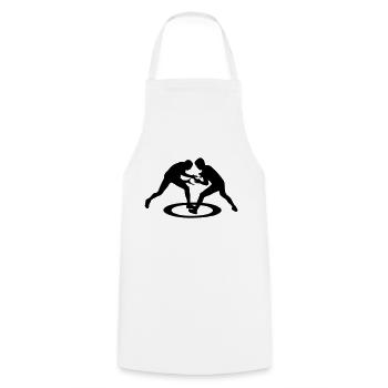 wrestling, freestyle wrestling - lutte libre - Tablier de cuisine - blanc - Devant - AI Model Male 185 dark (185cm)