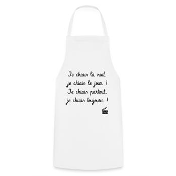 Je chiais la nuit, je chiais le jour... - Tablier de cuisine - blanc - Devant - AI Model Male 185 dark (185cm)