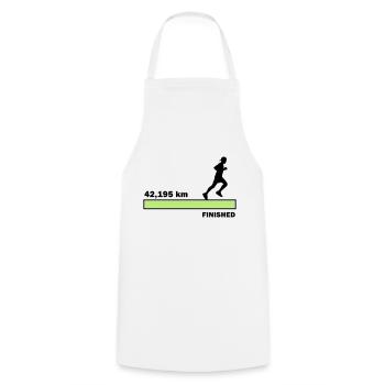 42.195 km finished - Cooking Apron - white - Front - AI Model Male 185 dark (185cm)