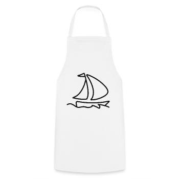 Voile capitaine navire voile le sport marins - Tablier de cuisine - blanc - Devant - AI Model Male 185 dark (185cm)