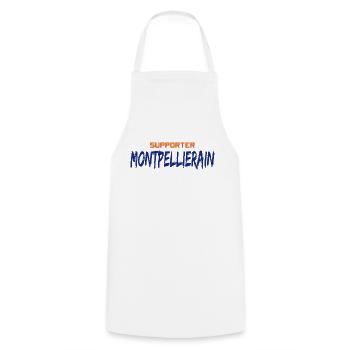 Supporter Montpellierain - Fan sport Montpellier - Tablier de cuisine - blanc - Devant - AI Model Male 185 dark (185cm)