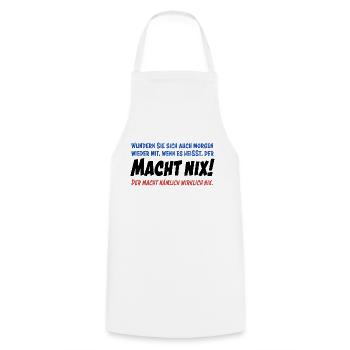 Der macht nix. Also wirklich nicht... - Kochschürze - Weiß - Vorne - AI Model Male 185 dark (185cm)