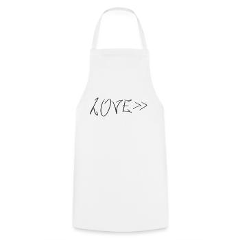 AMOUR>> - Tablier de cuisine - blanc - Devant - AI Model Male 185 dark (185cm)