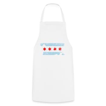 Chicago Illinois - Cooking Apron - white - Front - AI Model Male 185 dark (185cm)