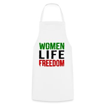 Women life freedom - Tablier de cuisine - blanc - Devant - AI Model Male 185 dark (185cm)