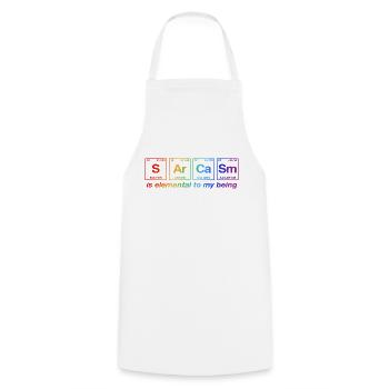 Drôle de dicton: SARCASME - Perdiode System LGBTQ - Tablier de cuisine - blanc - Devant - AI Model Male 185 dark (185cm)