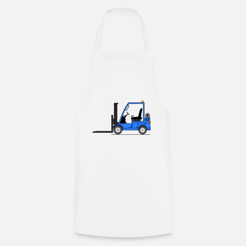 Forklift Forklift Blue - Cooking Apron - white