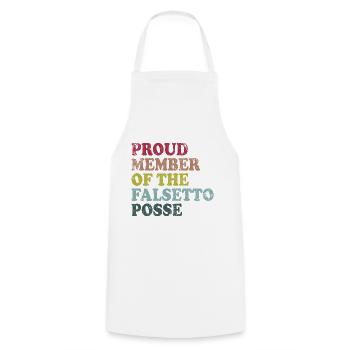 Proud Member of the Falsetto Posse - retro dark - Cooking Apron - white - Front - AI Model Male 185 dark (185cm)