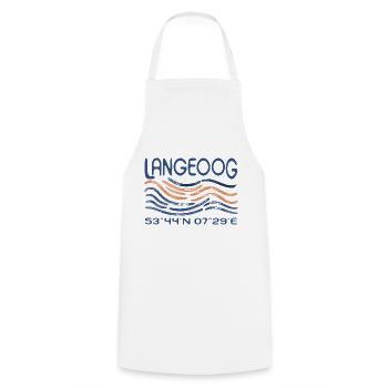 Langeoog GPS coordinates North Sea Island Wadden Sea - Cooking Apron - white - Front - AI Model Male 185 dark (185cm)