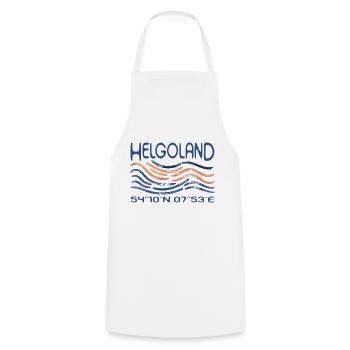 Heligoland GPS coordinates North Sea Island Lange Anna - Cooking Apron - white - Front - AI Model Male 185 dark (185cm)