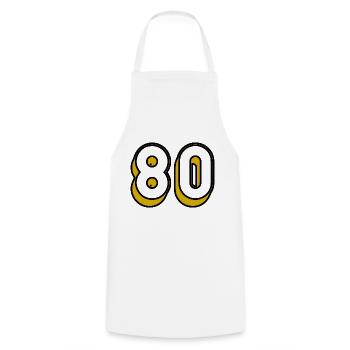 80. 80 YEARS. 80TH ANNIVERSARY. 80 YEARS ANNIVERSARY - Cooking Apron - white - Front - AI Model Male 185 dark (185cm)