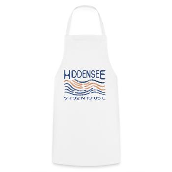 Hiddensee GPS Koordinaten Ostsee Insel und Meer - Kochschürze - Weiß - Vorne - AI Model Male 185 dark (185cm)