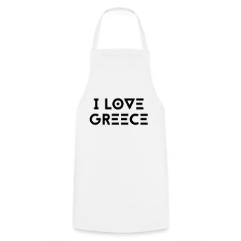 I LOVE GREECE - Kochschürze - Weiß - Vorne - AI Model Male 185 dark (185cm)