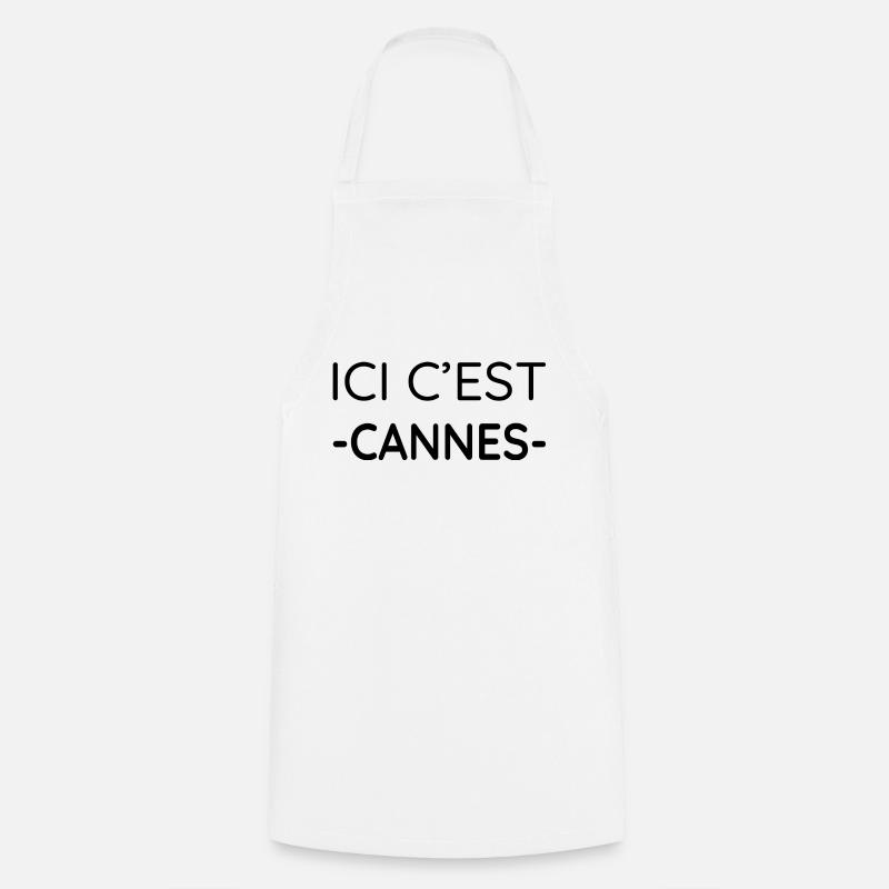 Ici c'est Cannes (noir) - Tablier de cuisine - blanc