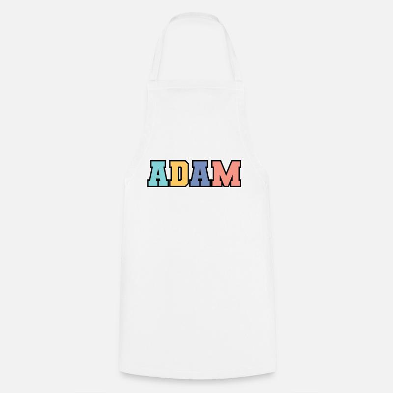 Nom - Adam - Tablier de cuisine - blanc