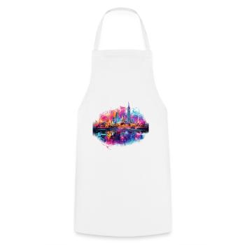 Bangkok Thailand Skyline Stadt Asien Neon Bunt - Kochschürze - Weiß - Vorne - AI Model Male 185 dark (185cm)