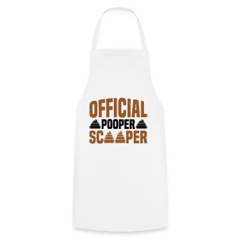 Scooper Pooper officiel 60 - Tablier de cuisine - blanc - Devant - AI Model Male 185 dark (185cm)