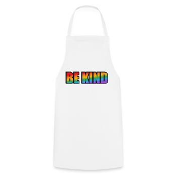 Sei freundlich Regenbogen - Kochschürze - Weiß - Vorne - AI Model Male 185 dark (185cm)
