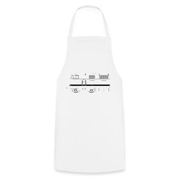V180 BR 118 228 DR Ligne demi-gauche - Tablier de cuisine - blanc - Devant - AI Model Male 185 dark (185cm)