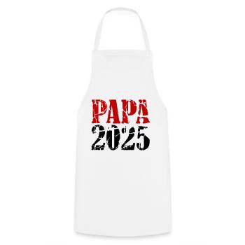 Papa 2025 - Kochschürze - Weiß - Vorne - AI Model Male 185 dark (185cm)