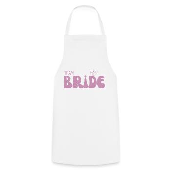 Team Bride - Kochschürze - Weiß - Vorne - AI Model Male 185 dark (185cm)