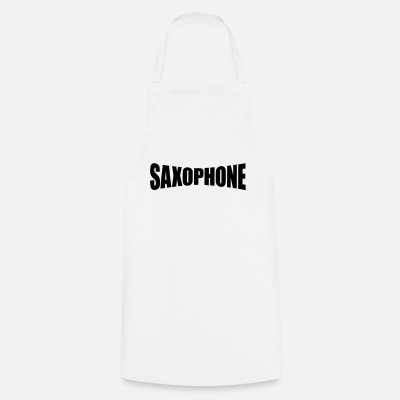 saxophone - Tablier de cuisine - blanc
