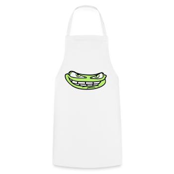 face head evil meme grin funny comic carto - Cooking Apron - white - Front - AI Model Male 185 dark (185cm)